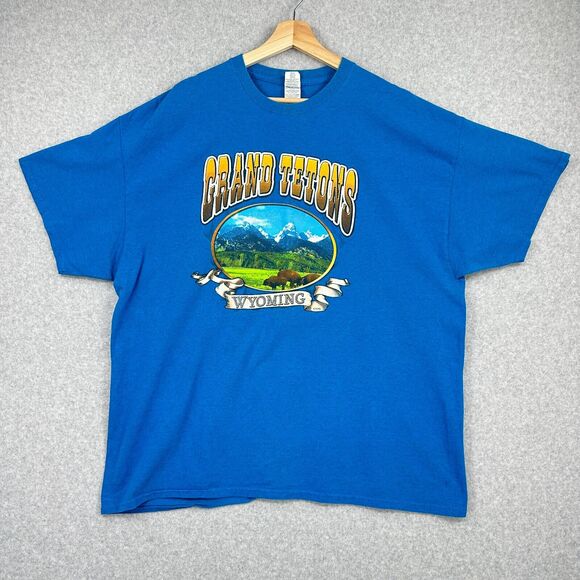 Gildan Other - Gildan Shirt Mens 2XL Blue Grand Tetons Wyoming Short Sleeve Crew Neck Tee